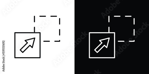Drag and drop icon in simple linear style.