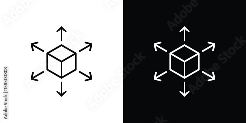 Distribution box icon in simple linear style.