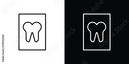 Dental X ray icon in simple linear style.