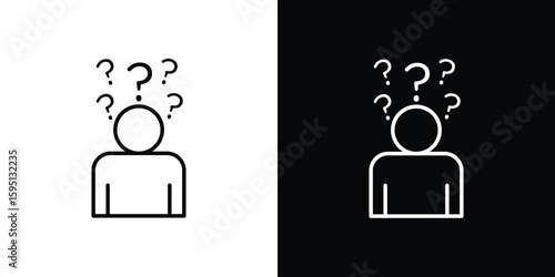 Curious human icon in simple linear style.