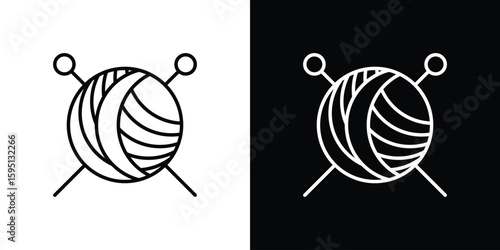 Crochet icon in simple linear style.
