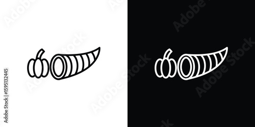 Cornucopia icon in simple linear style.