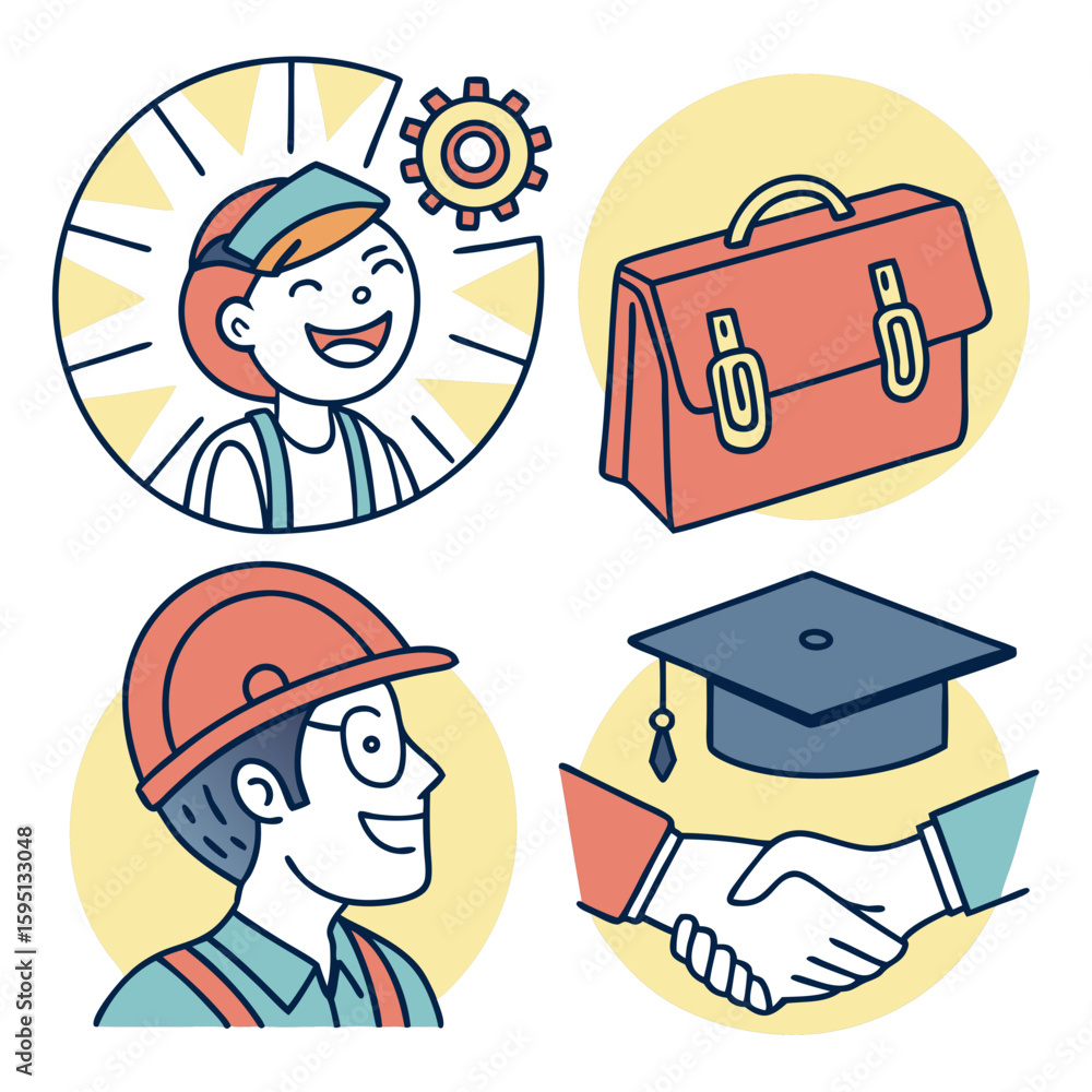 Fototapeta premium Human resources and career opportunities with handshake and graduation