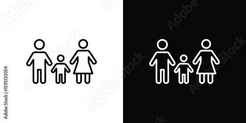 Child custody icon in simple linear style.
