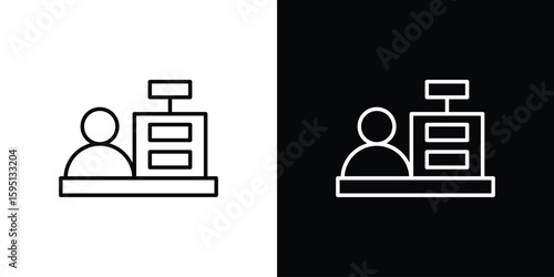 Cashier icon in simple linear style.
