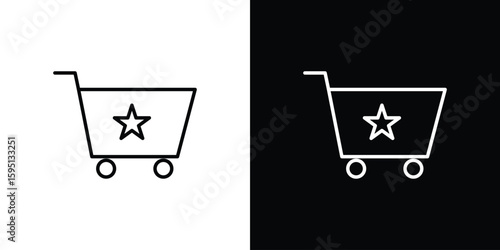 Cart icon in simple linear style.