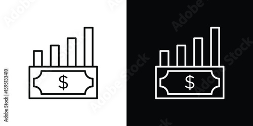 capital gain icon in simple linear style.