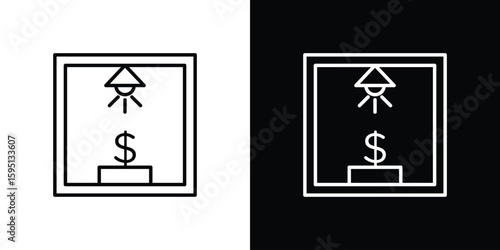 Business incubator icon in simple linear style.