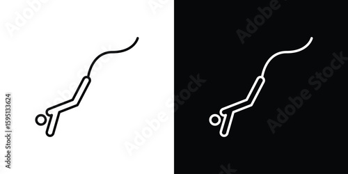 Bungee jumping icon in simple linear style.