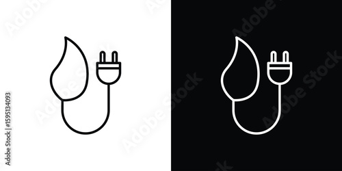 Biomass energy icon in simple linear style.