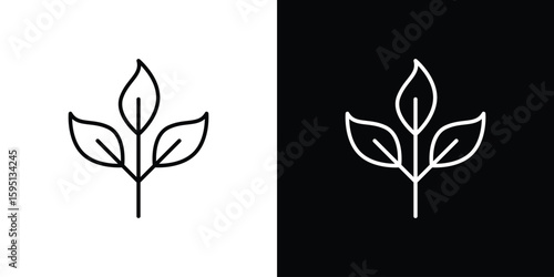 Basil icon in simple linear style.