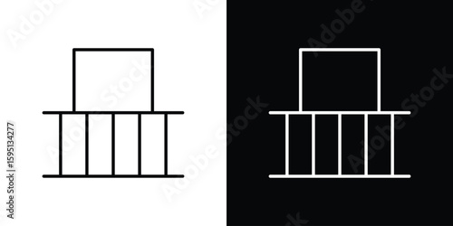 Balcony icon in simple linear style.
