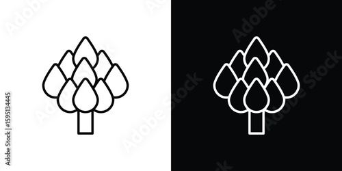 Artichoke icon in simple linear style.