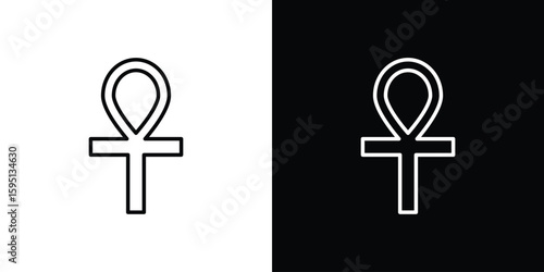 Ankh icon in simple linear style.