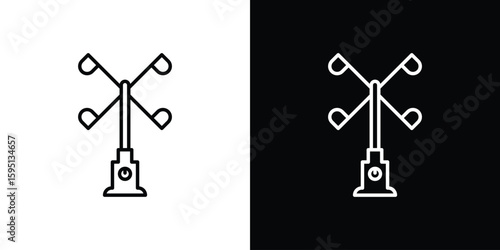 Anemometer icon in simple linear style.
