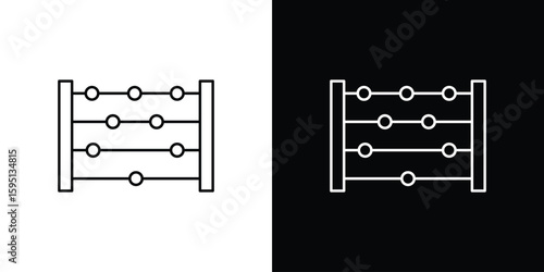 Abacus icon in simple linear style.