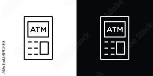 ATM machine icon in simple linear style.