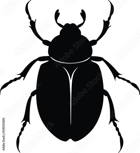 beetle bug silhouette vector icon design