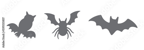 set of halloween elements vector