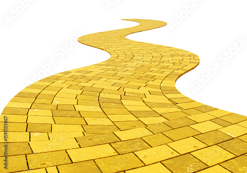 Curved Yellow Brick Road Path