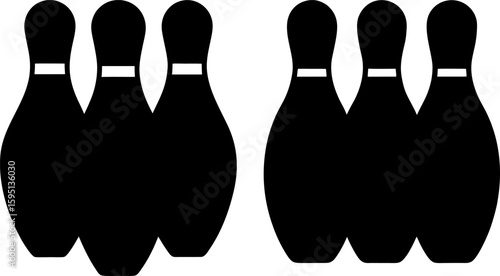 Black Bowling pins vector, Bowling pins art, Bowling pins vector art design, Vector of Bowling pins art, Bowling pins isolated