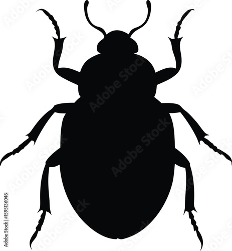 beetle silhouette vector illustration