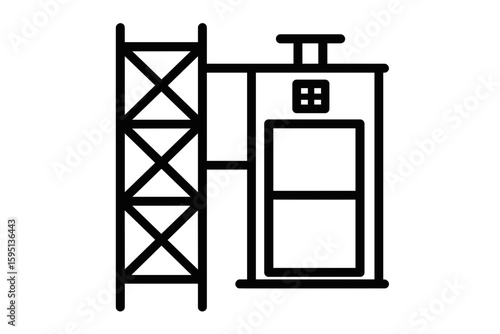Vector Illustration of a Construction Elevator