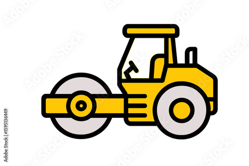 Vector Illustration of a Flat Compactor Machine