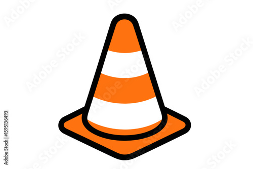 Vector Illustration of a Construction Cone Icon