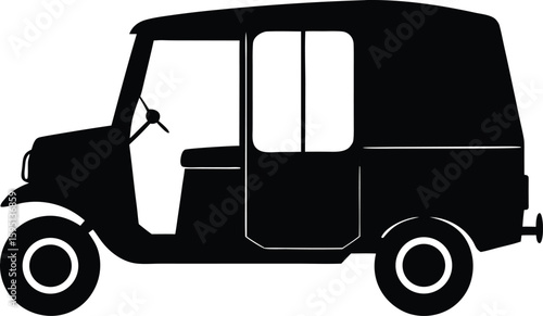 motor rickshaw silhouette vector icon design