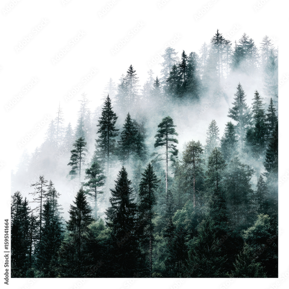 Obraz premium Misty forest scene