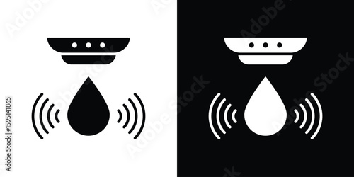 Water sensor icon vector, solid illustration, pictogram set.