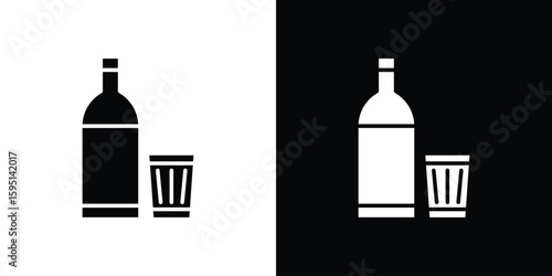 Vodka icon vector, solid illustration, pictogram set.