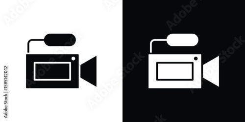 Video camera icon vector, solid illustration, pictogram set.