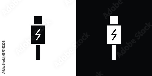 USB type c icon vector, solid illustration, pictogram set.