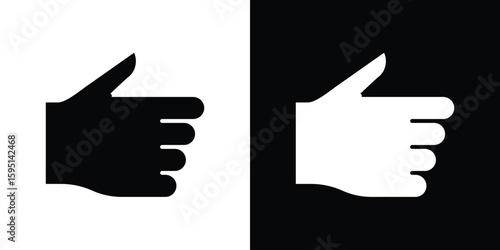 Thumb up icon vector, solid illustration, pictogram set.