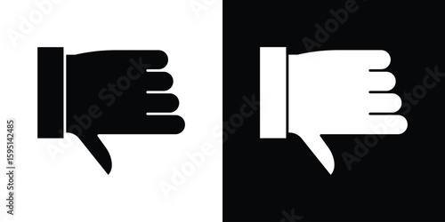 Thumb down icon vector, solid illustration, pictogram set.