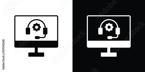 Tech support icon vector, solid illustration, pictogram set.