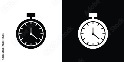 Stopwatch icon vector, solid illustration, pictogram set.
