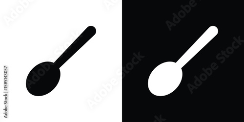 Spoon icon vector, solid illustration, pictogram set.