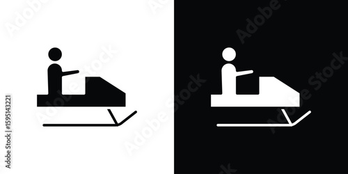 Snowmobile sport icon vector, solid illustration, pictogram set.