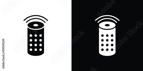 Smart speaker icon vector, solid illustration, pictogram set.