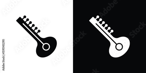 Sitar icon vector, solid illustration, pictogram set.