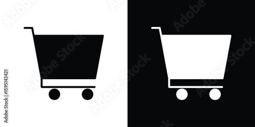 Shopping cart icon vector, solid illustration, pictogram set.