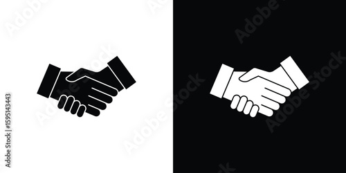 Shake hands icon vector, solid illustration, pictogram set.