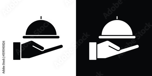 Restaurant Tray icon vector, solid illustration, pictogram set.