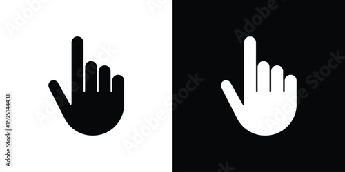 Pointing hand icon vector, solid illustration, pictogram set.