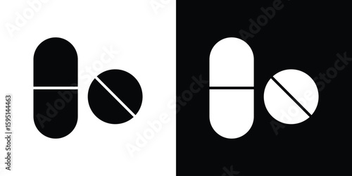 Pills icon vector, solid illustration, pictogram set.