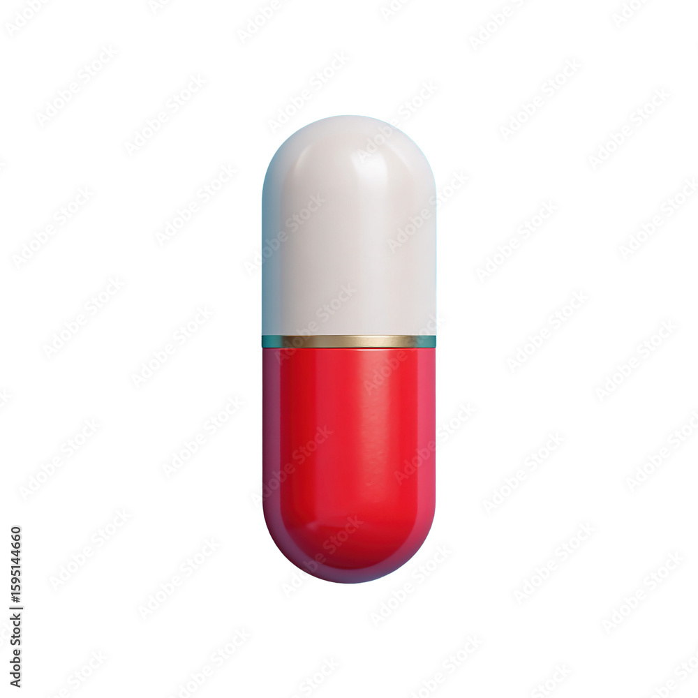 Red and White Capsule on Black Background: A Medical Treatment Illustration Red and White Capsule on Black Background: A Medical Treatment Illustration