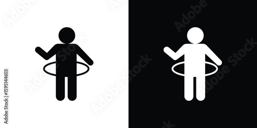 People Hula hop icon vector, solid illustration, pictogram set.